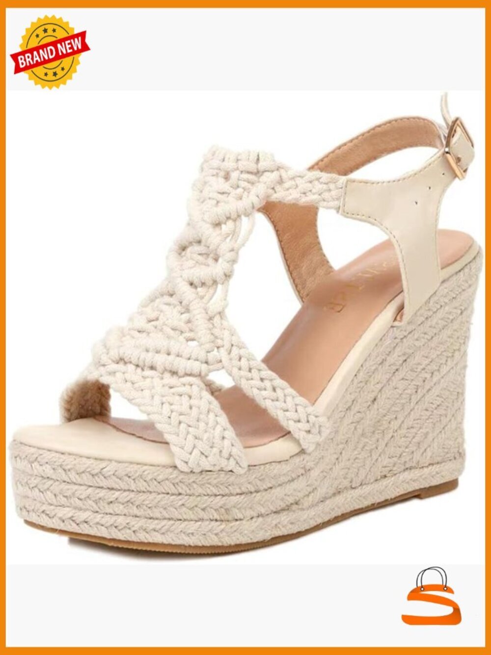 Woven Espadrille Wedge Sandals Open Toe Platform Heel Braided Ankle Strap